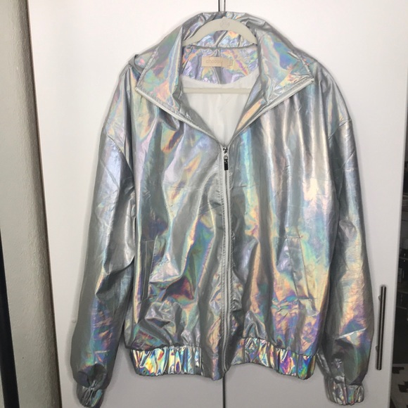 holographic windbreaker mens